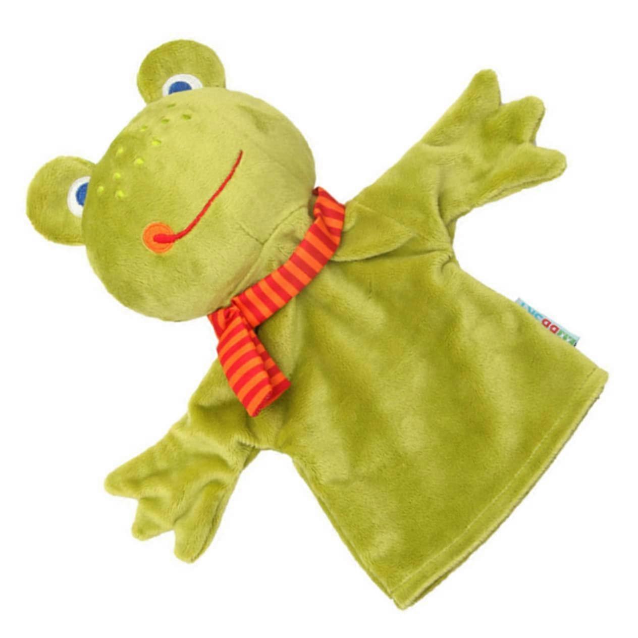 Frog Hand Puppet for Kids, Realistic Soft Washable Plush Toy for Storytelling and Creative Learning Activities