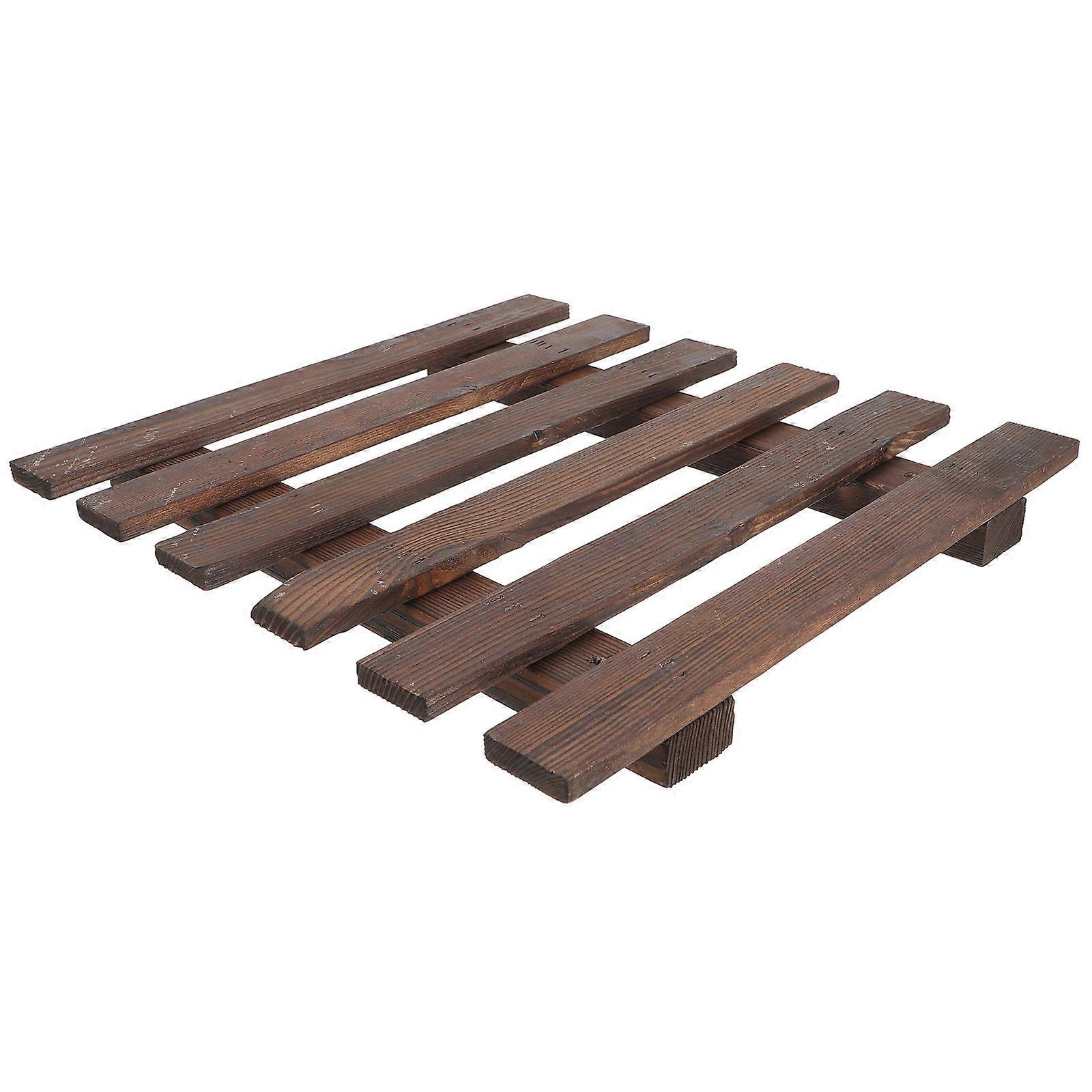 Planter Rack 1 Set Wooden Planter Holder Ladder Shape Coffee Color For Indoor And Outdoor Decoration