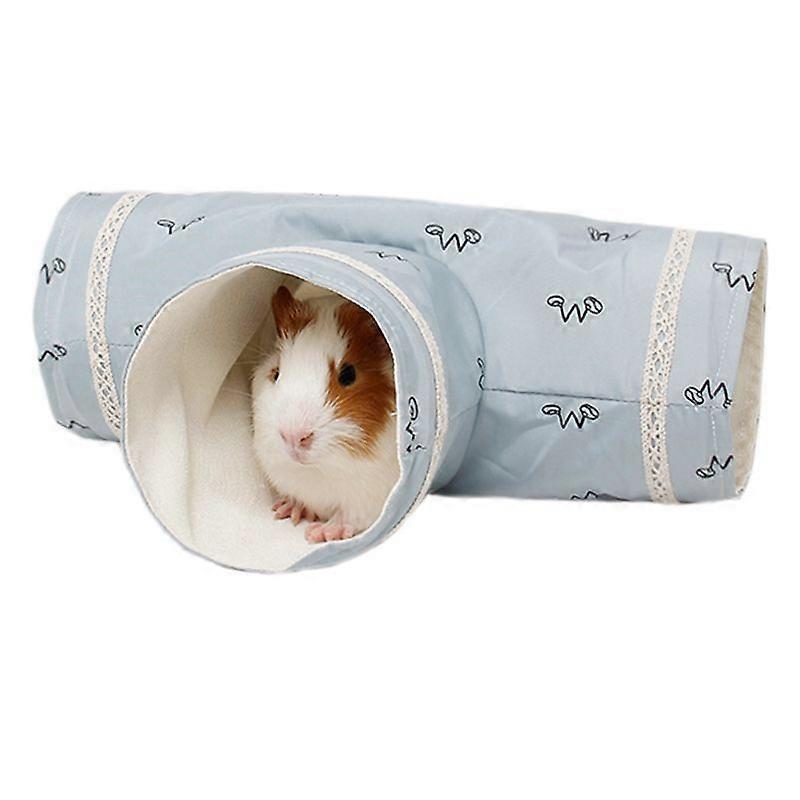 Guinea Pigs Tunnel Tube Hedgehogs Dutch Rats Hamsters Bearded Dragon Small Animal Pet Bed Toy Blue