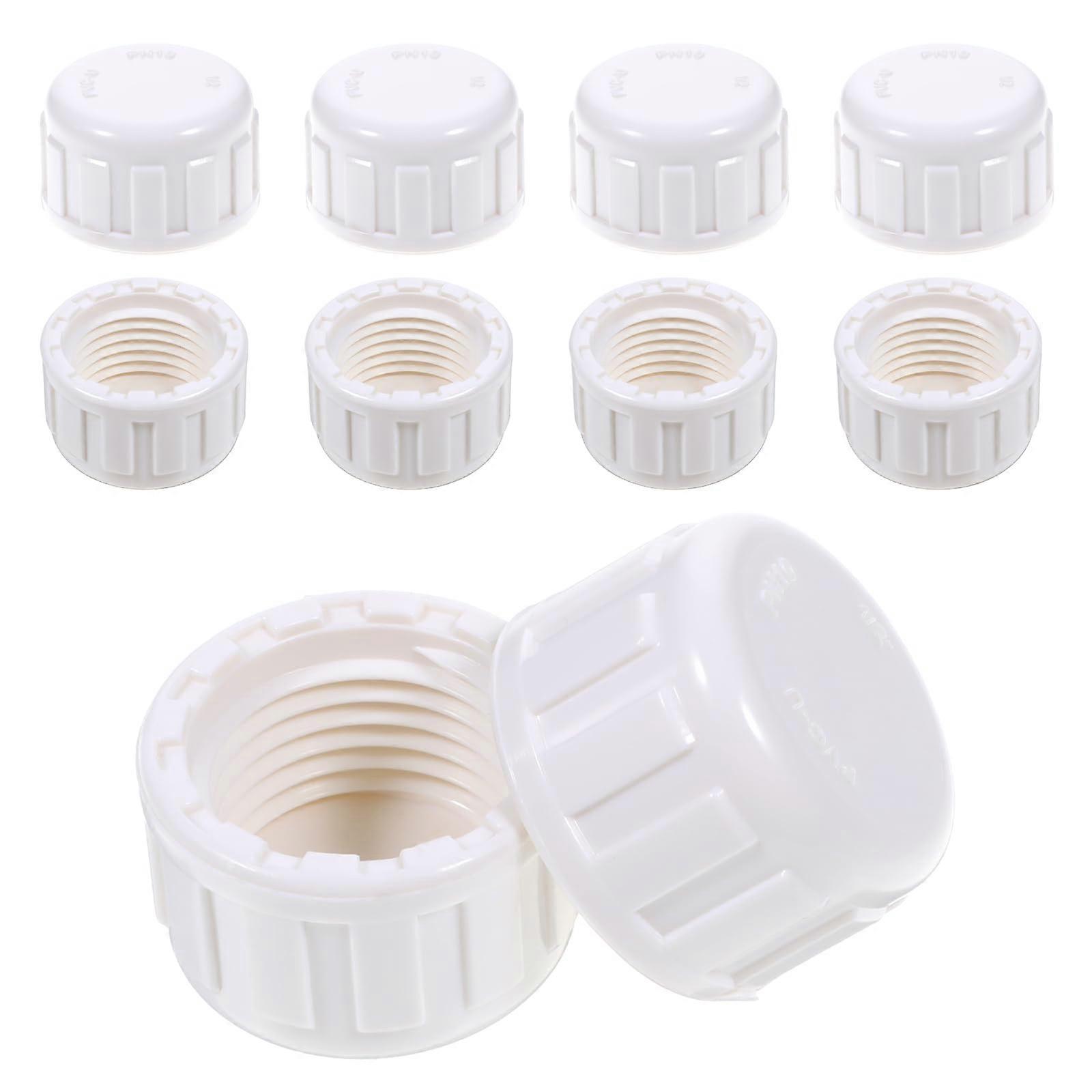 10 PCS 1/2 Inch PVC Cap, End Female Thread Cap, Garden Sprinkler Hose Caps Head Caps for Emale Thread  and Modification