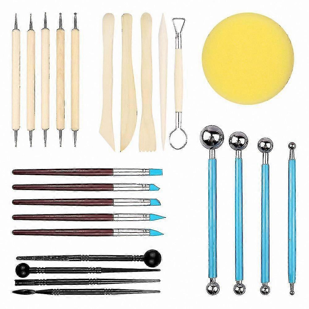 24-Piece Sculpting Tool Set for Clay, Ceramic, and Polymer Art Projects