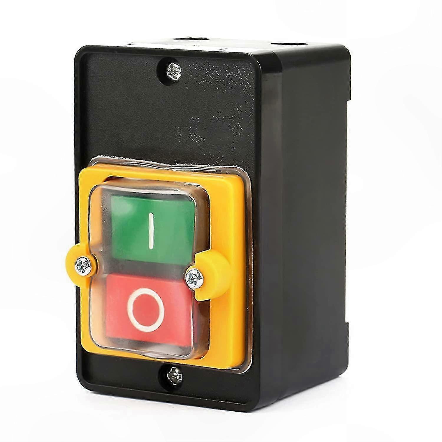 Single/Three Phase Waterproof Power Control Button Switch, AC220V/380V 10A On/Off Switch with Protective Shell