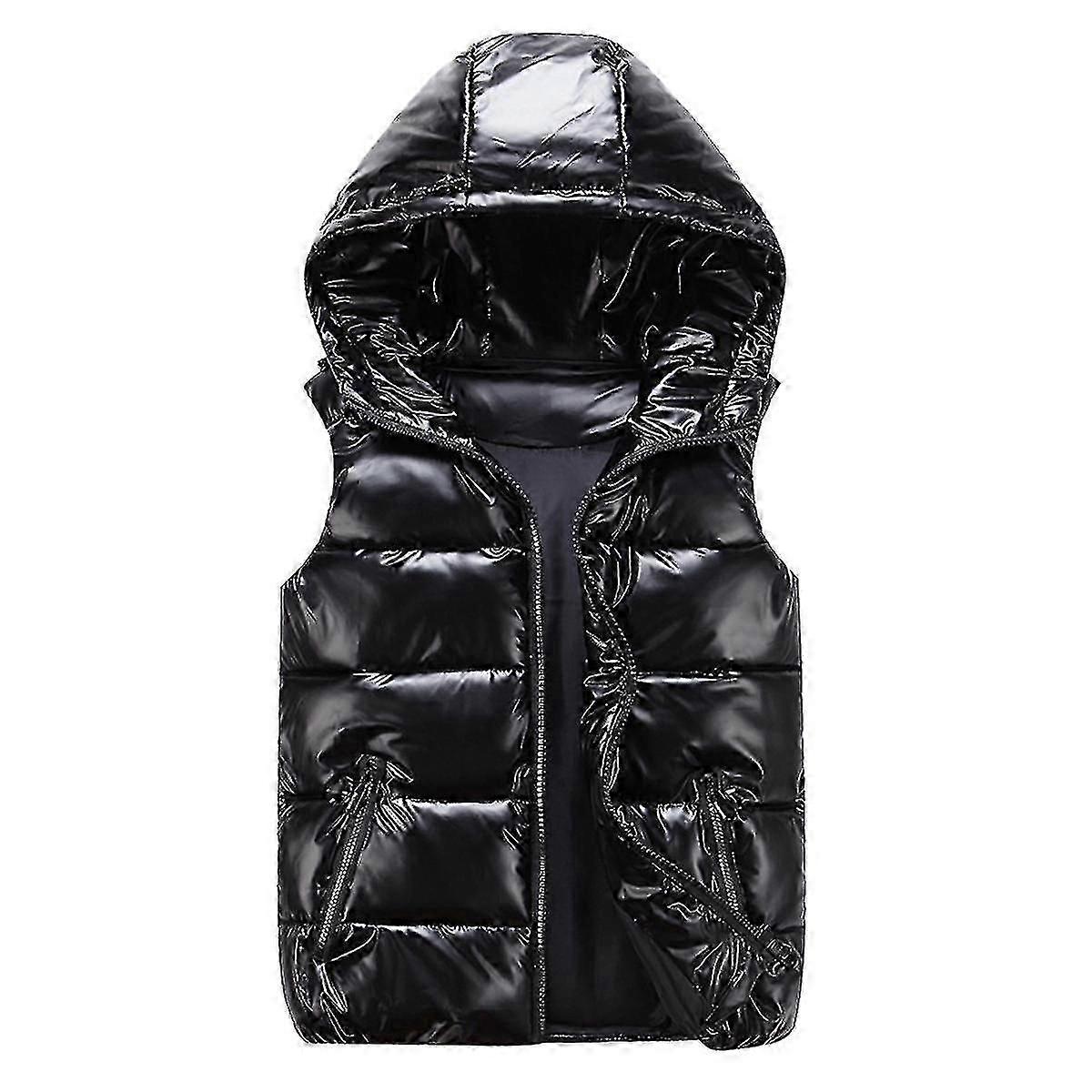 Lightweight Puffer Vest Unisex Shiny Waterproof Sleeveless Jacket