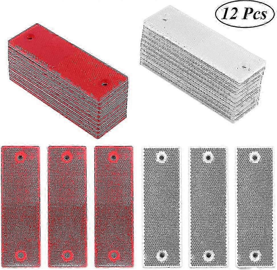 トレーラー 反射警告板 プラスチック 赤/白 マーカー (2色) 12個入 SZRH A-DS