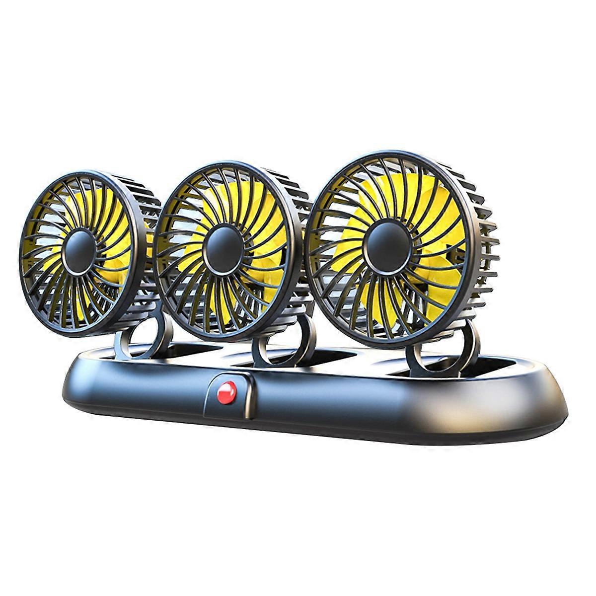 12V Car Fan Three Head Fan Portable Auto Cooling Fan