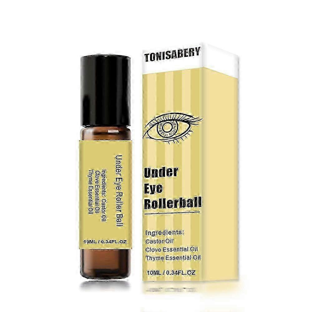 Optimized Castor Oil & Frankincense Eye Roller for Dark Circles, Puffy Eyes. Anti-Aging Eye Serum Cream with Instant Tightening Effect