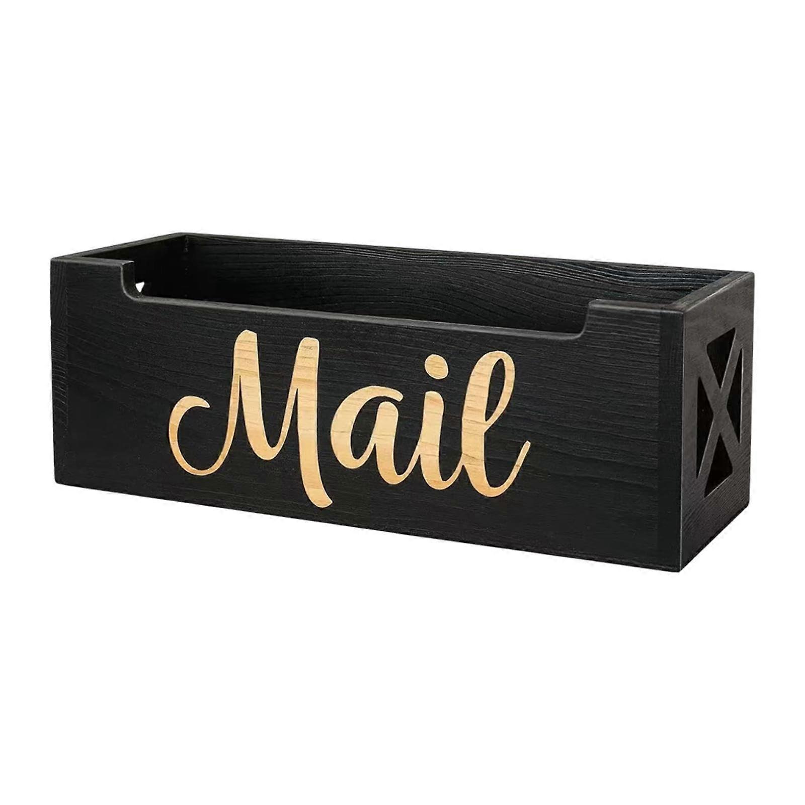 Wood Mail Organizer Compact, Wall Mounted Or Tabletop Mail Storage Keeps Mail Neat, Letter Holder