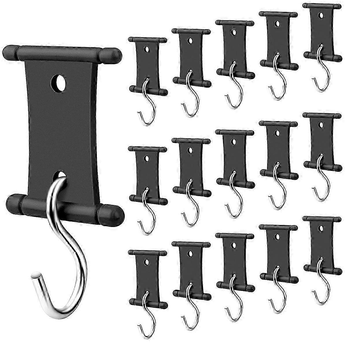 16 PCS RV Awning Light Clips Awning Hooks, Double Sided Black
