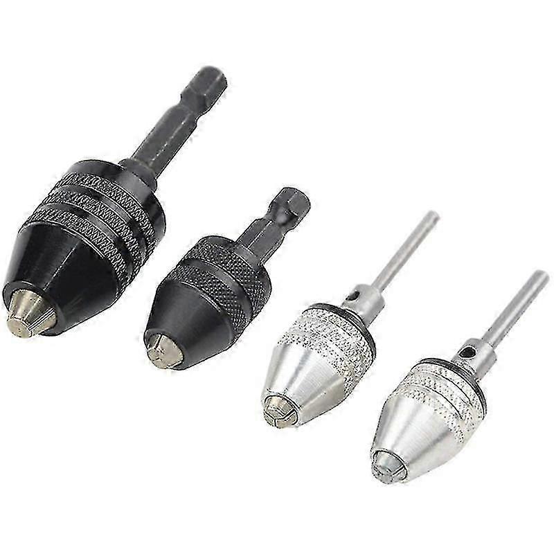 4pcs Drill Chuck Quick Change Adapter Mini 3- Drill Chuck Screwdriver Adapter Electric Drill Conver