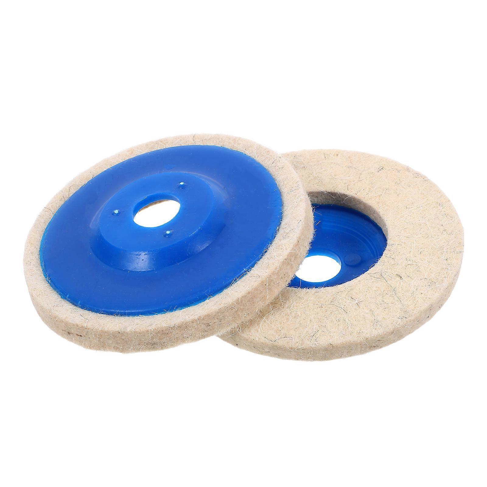 Buffing Wheels Wool Polishing Attachment Woodworking Metal 10.00X10.00X0.80CM Blue Round Polishing 2Pack