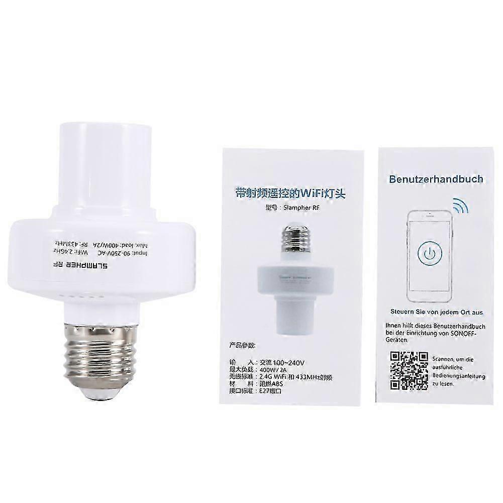 E27 Wifi Smart Light Lamp Socket Bulb Holder Fixture Support for Android ios RF 433MHZ