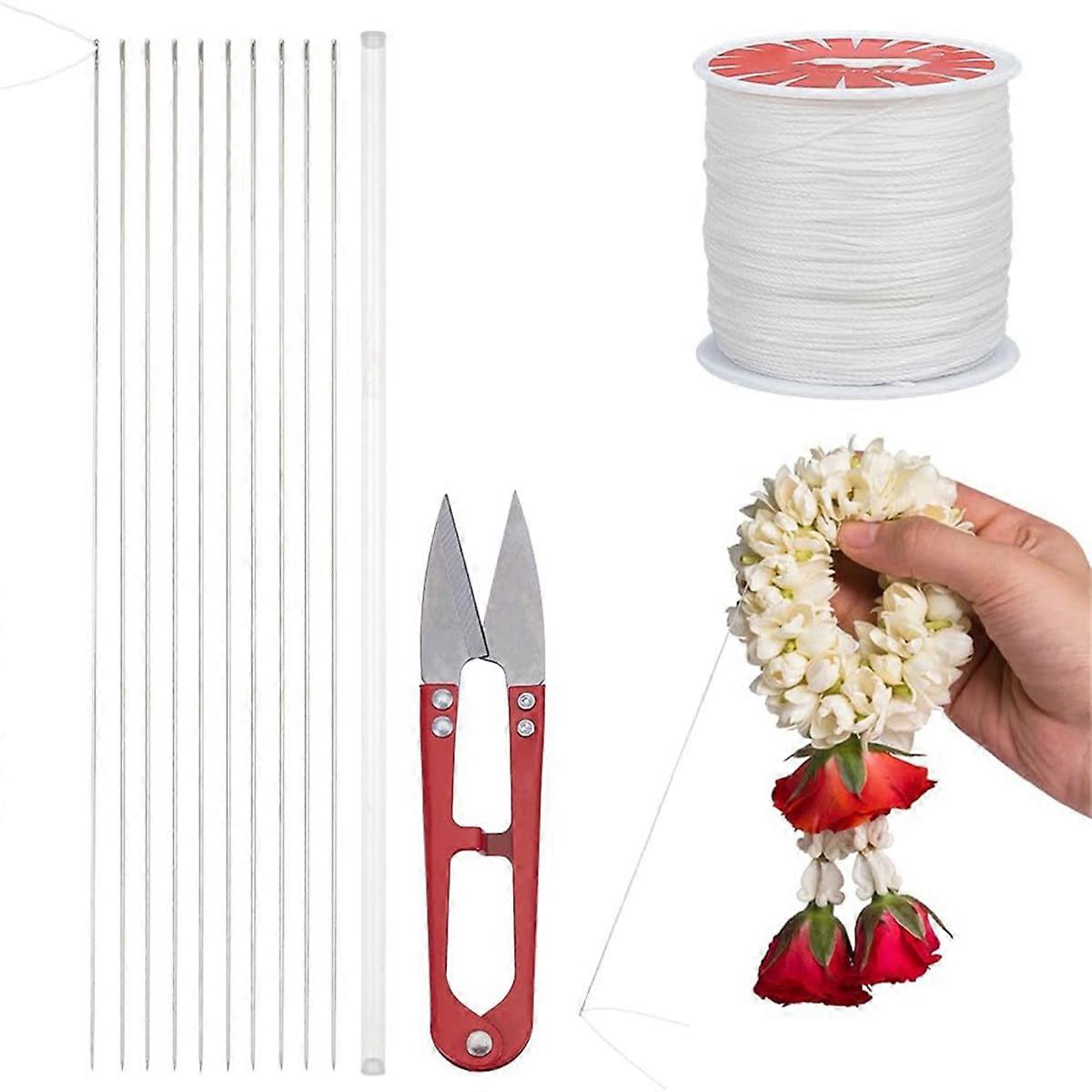 Lei Making Kit Long Sewing Needles-Waxed Cord B