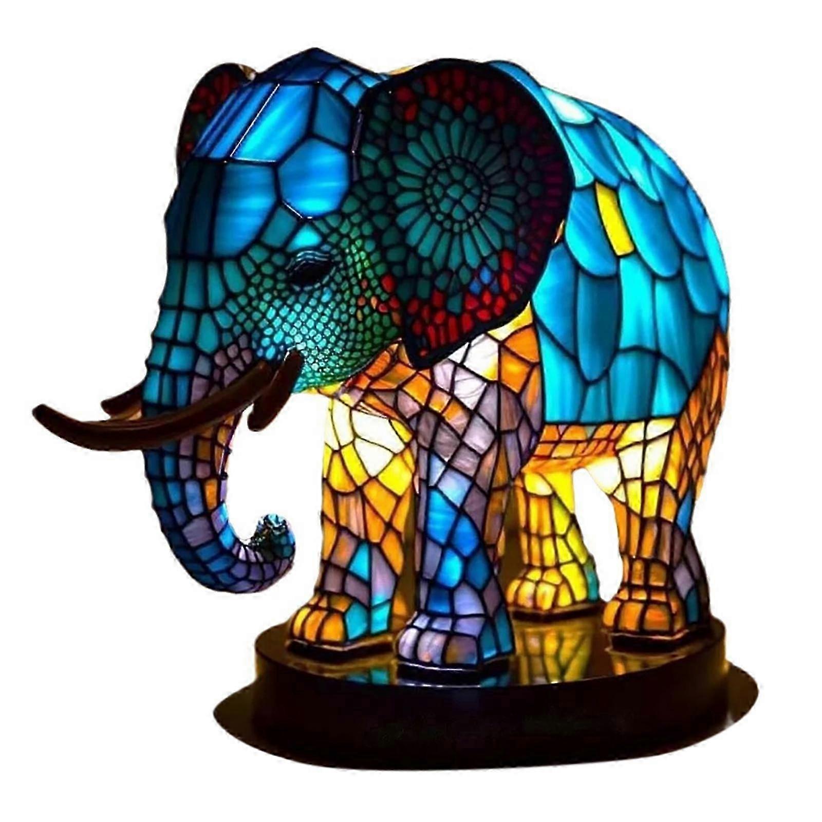 Lampe de table colorée en forme d'animal, veilleuse teintée, lampe de bureau en résine