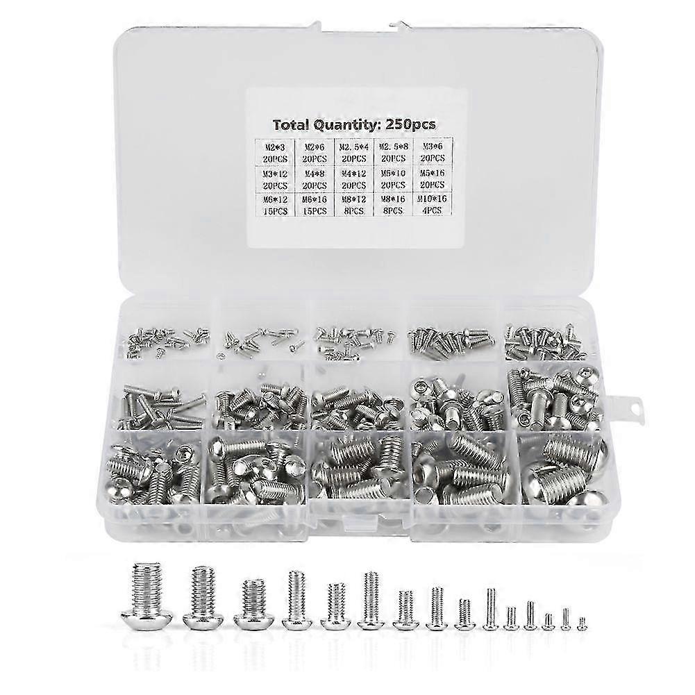High quality 250pcs Fastener Set (M2 M2.5 M3 M4 M5 M6 M8...