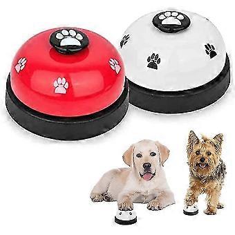 Pack Metall Hundeglocke mit rutschfester Gummi Hundeglocke für Haustier Töpfchen Training Ring Glocke (rot + weiß)