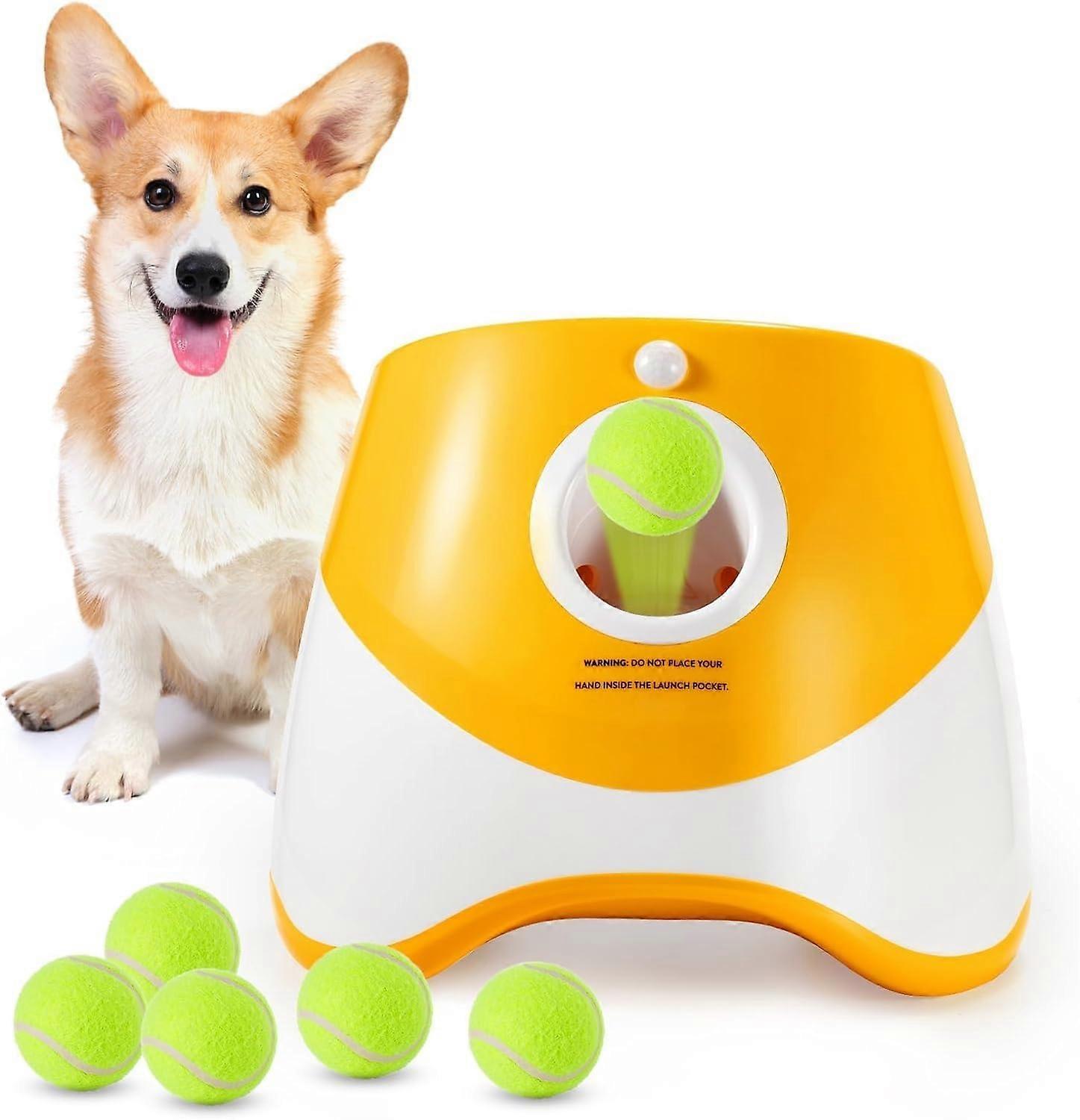 Automatic Dog Ball Launcher Mini Version D For Small And Medium Size Dogs With 6 Balls Interactive Tennis Ball Thrower