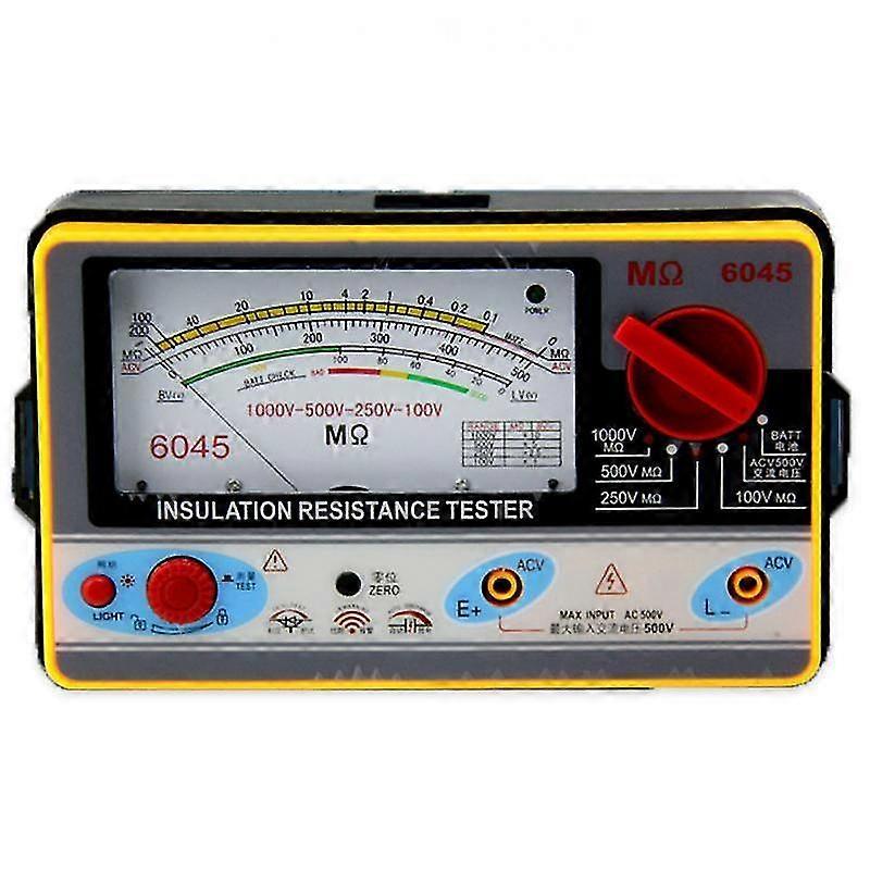 TY6045 Resistance Tester 100V-250V-500V-1000V Isolering Pointer Resistance Meter Analog Isolering