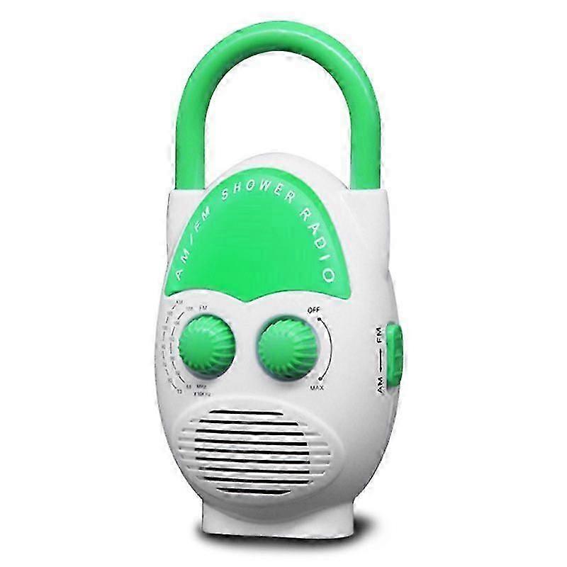 Mini AM FM Portable Shower Radio Waterproof Speaker Bathroom Radio Adjustable Volume Insert Card