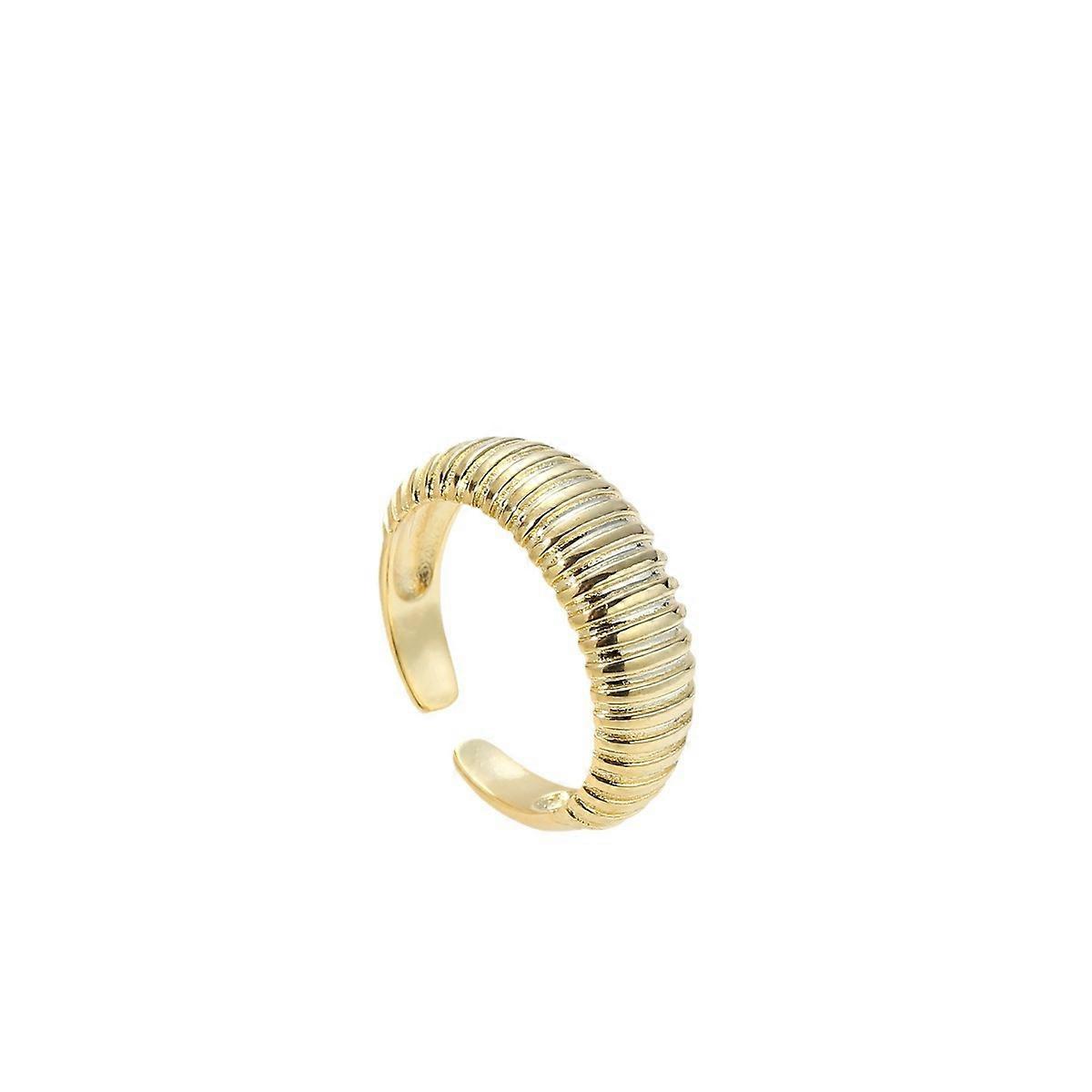 Ring, Unique Wave Pattern Vintage Minimalist Stylish Open Adjustable Alloy Electroplated