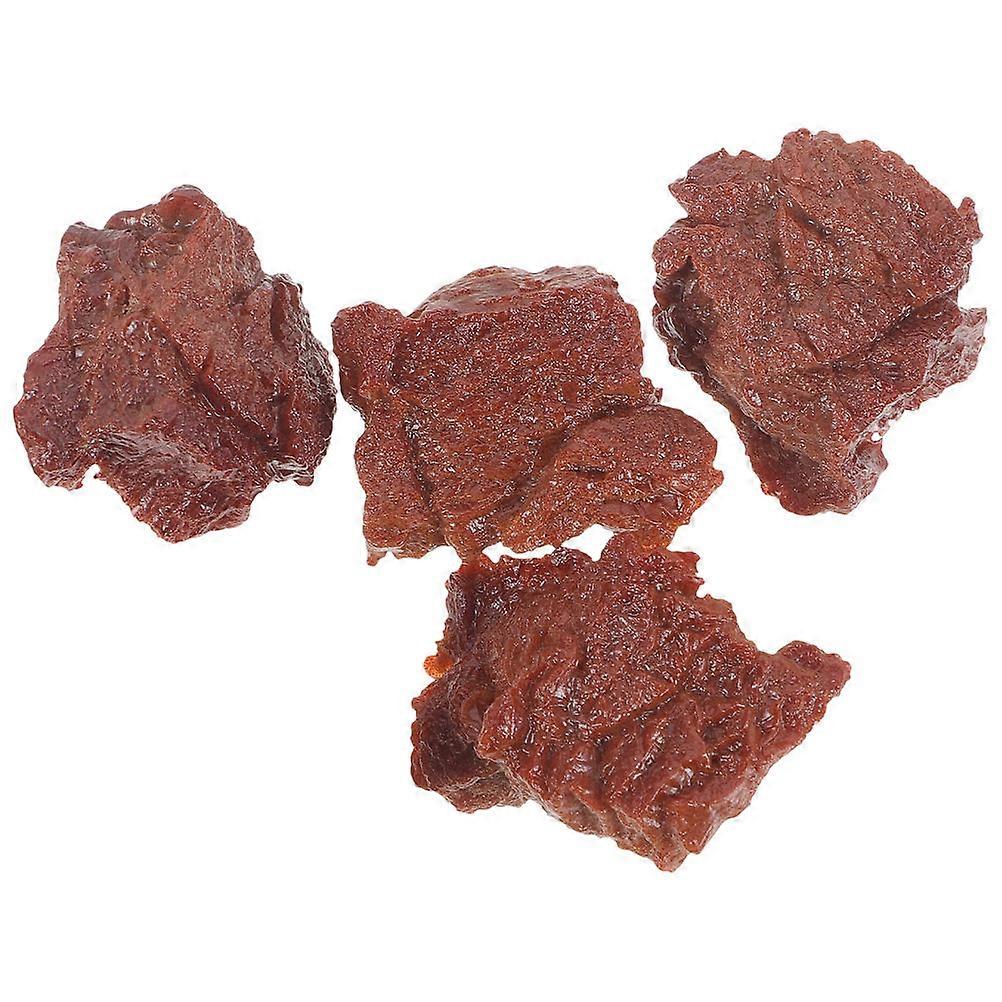 Artificial Steak Model Fake Food Realistic Preschool Teaching Prop Brown Pvc for 4Pcs