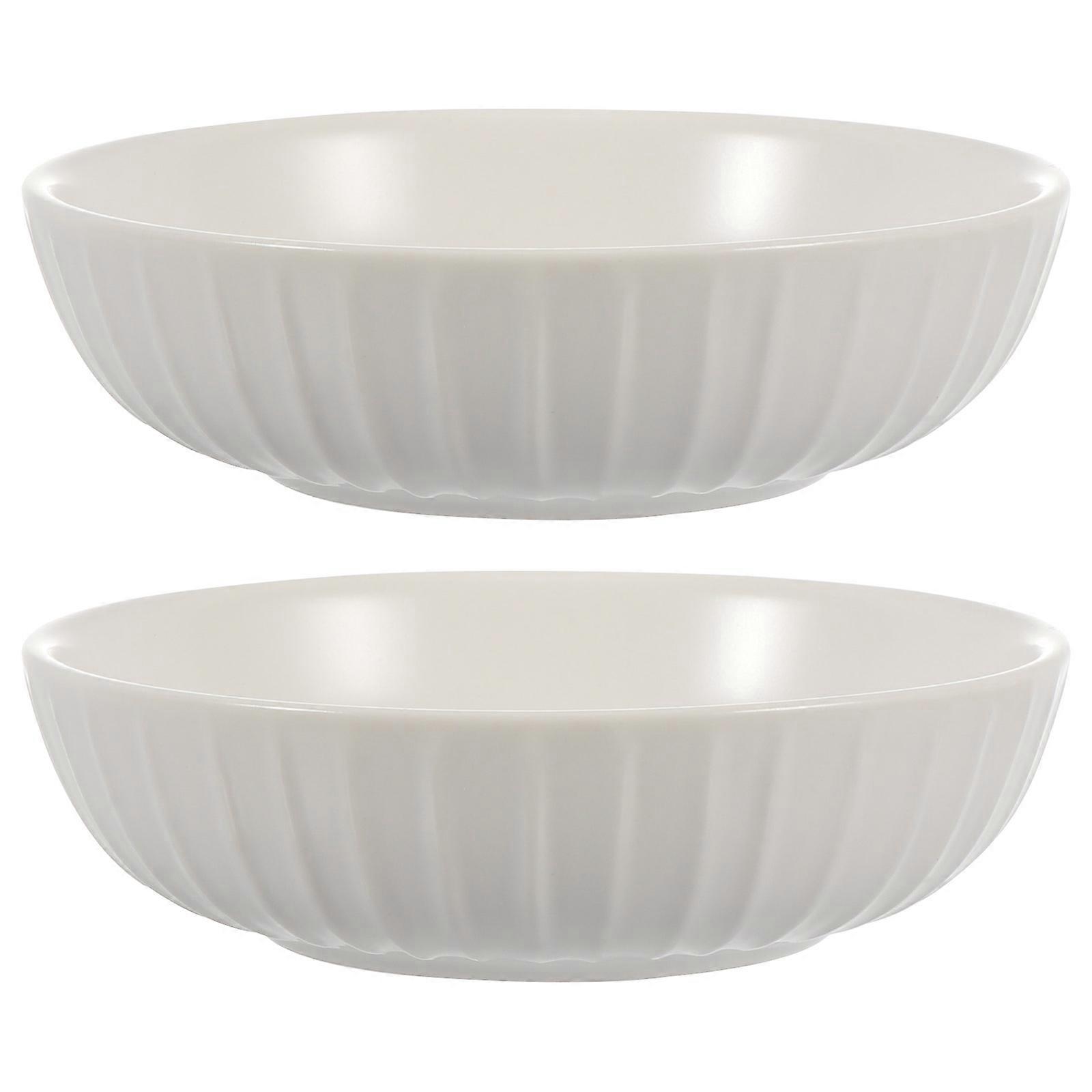 White Ceramic Sauce Dipping Plates for Home Use 2Pcs Practical Seasoning Dishes