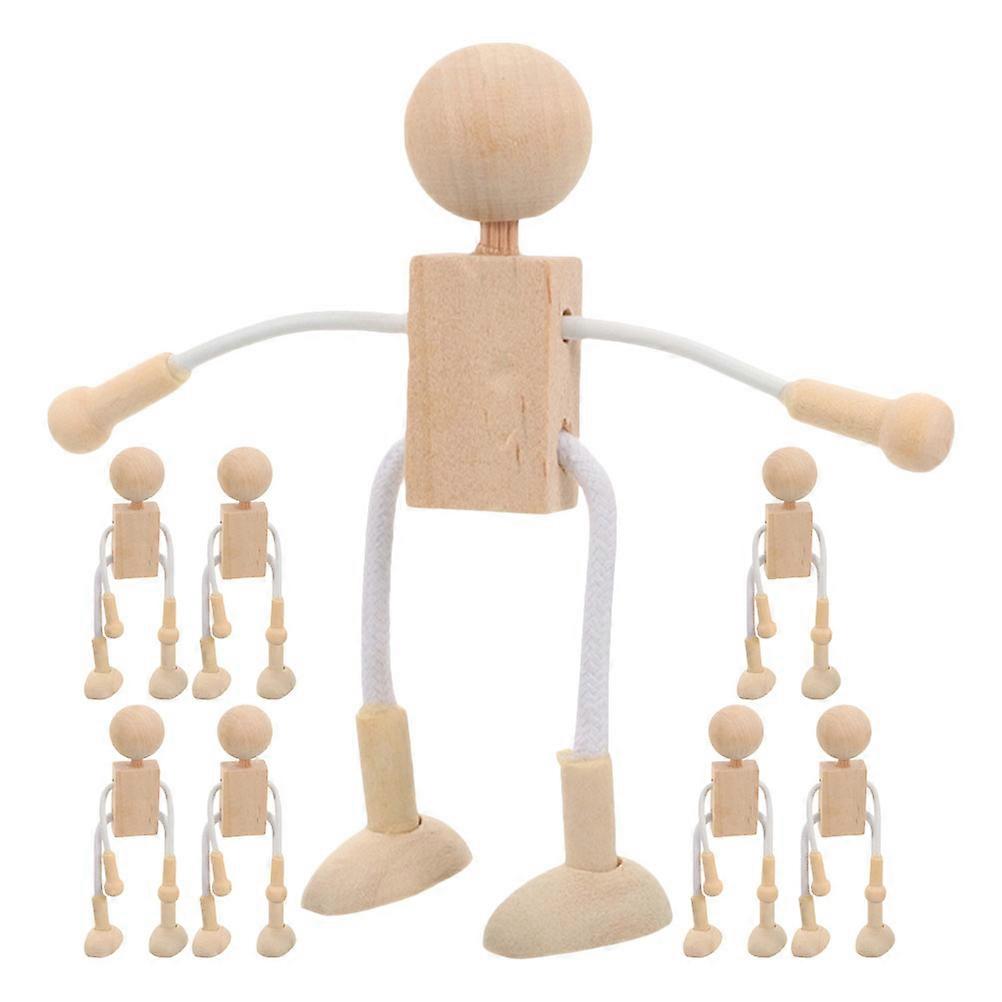 Peg Dolls Unfinished Wooden Doll Figures for DIY Creative Kids 40Pcs Set