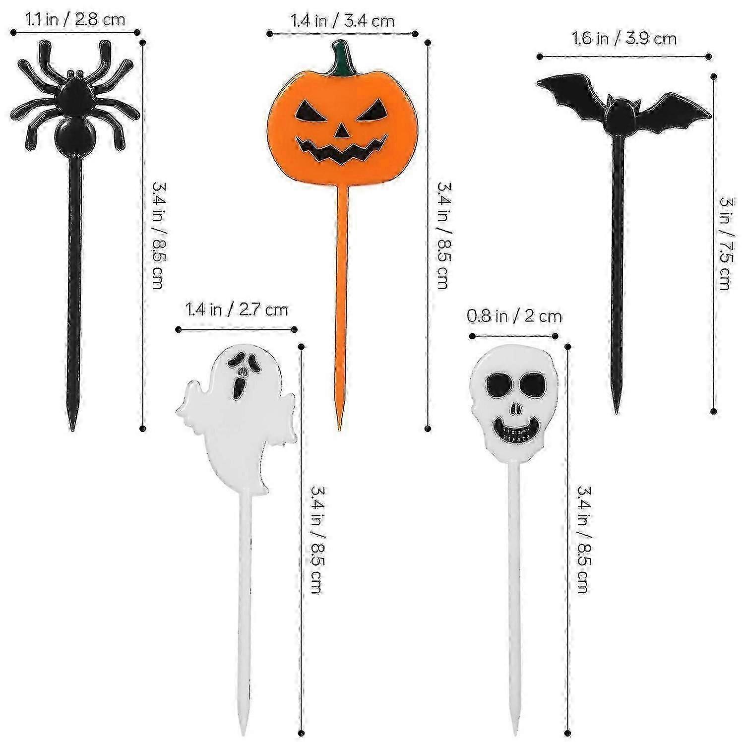 18 Pcs Creative Halloween Pumpkin Spider Design Birthday Cake Toppers