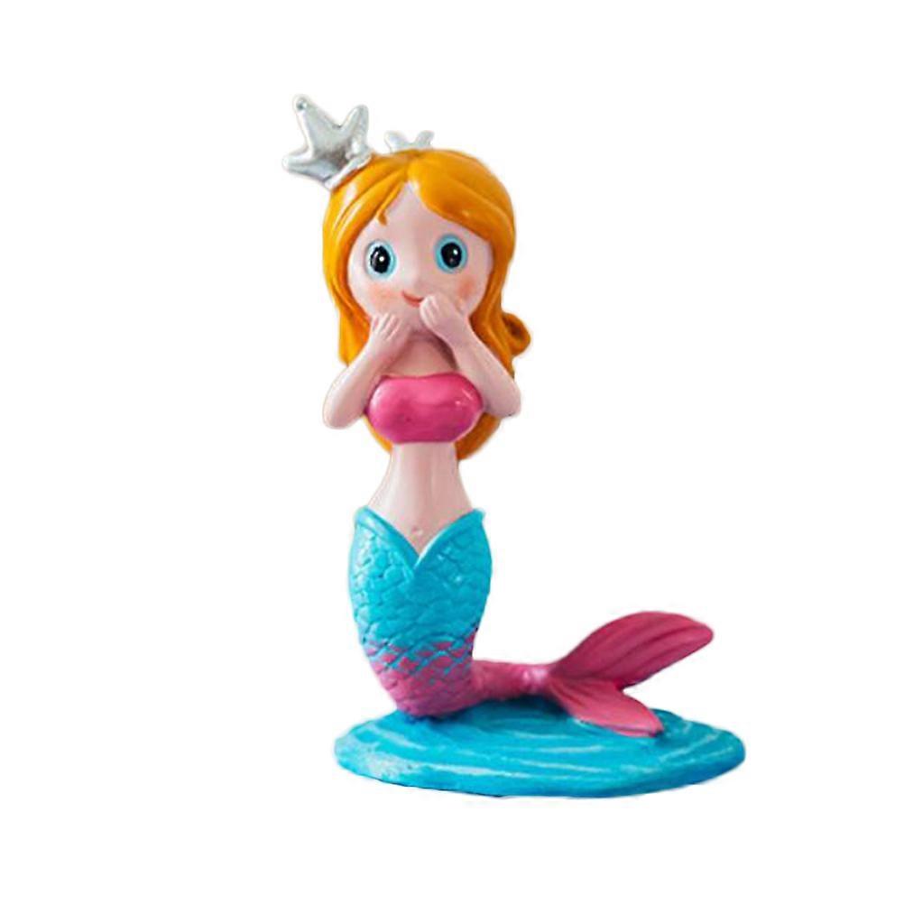 Decor Resin Mermaid Desktop Ornament for Decoration Red Craft