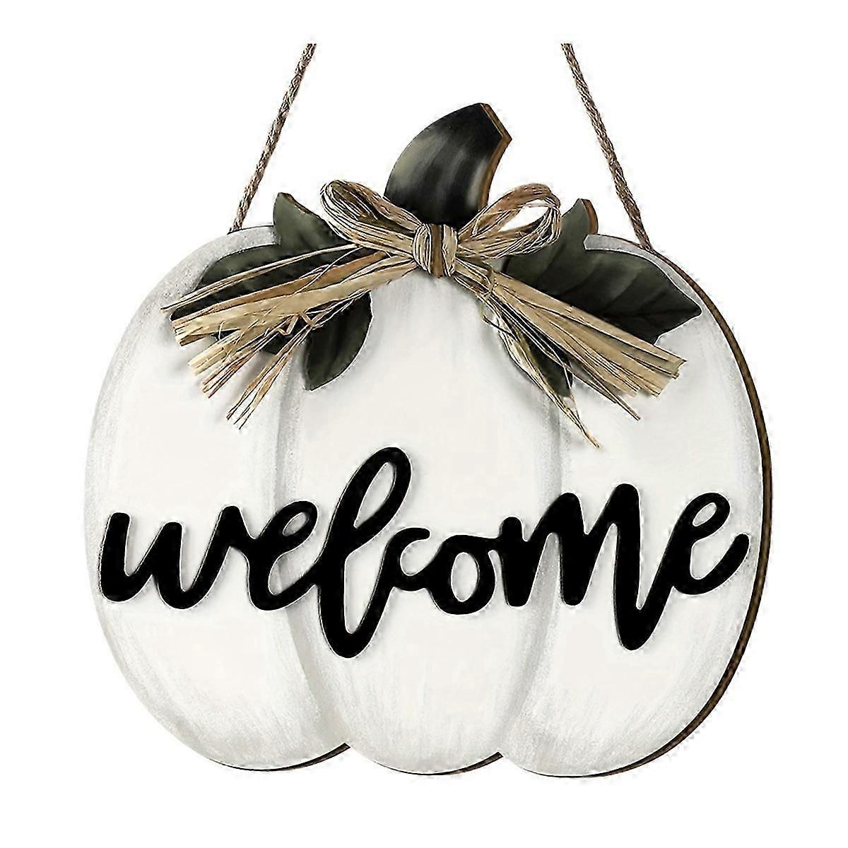Autumn Pumpkin Pendant Thanksgiving Pumpkin Doorplate Harvest Season Wreath Decoration Welcome Sign