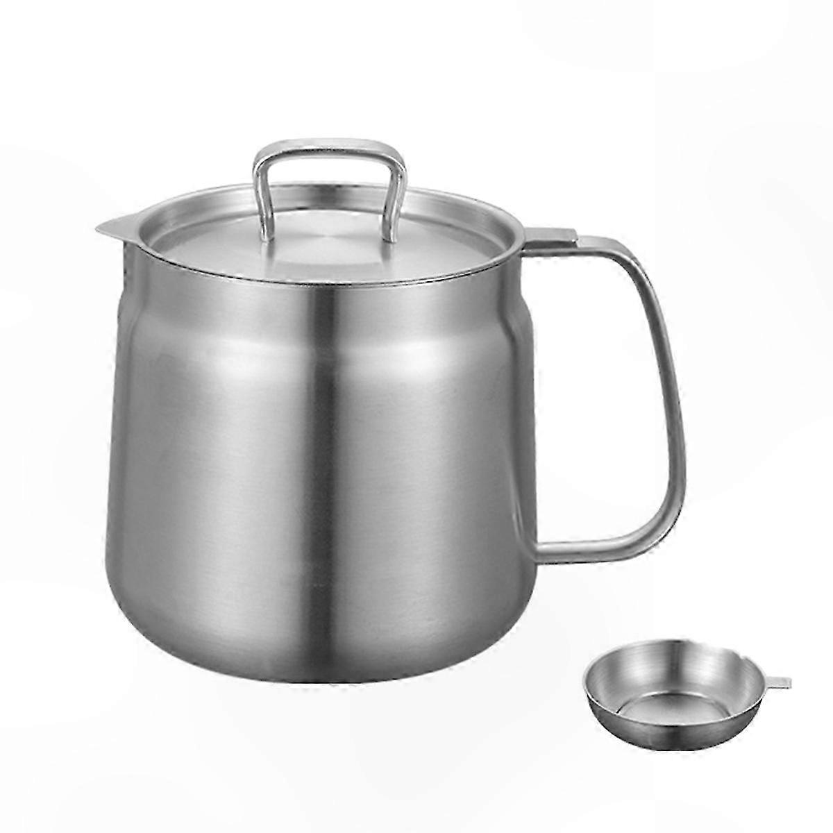 Large Stainless Steel Fryer Pot with Oil Filter Cup Combo, High Capacity Versatile Frying System