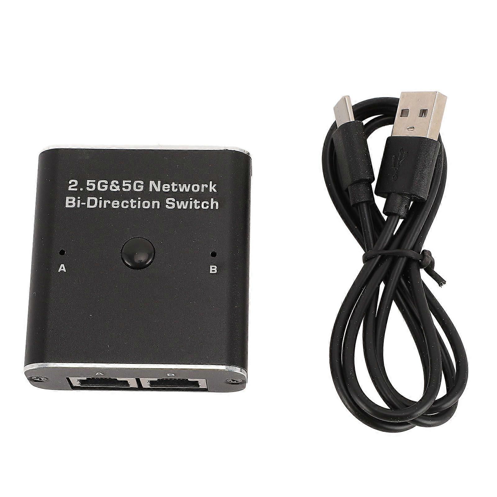 2.5G 5G Network Bidirection Switch 2 in 1 Out Or 1 in 2 Out Two Way 2 Port RJ45 Internal External Networking Switcher Adapter