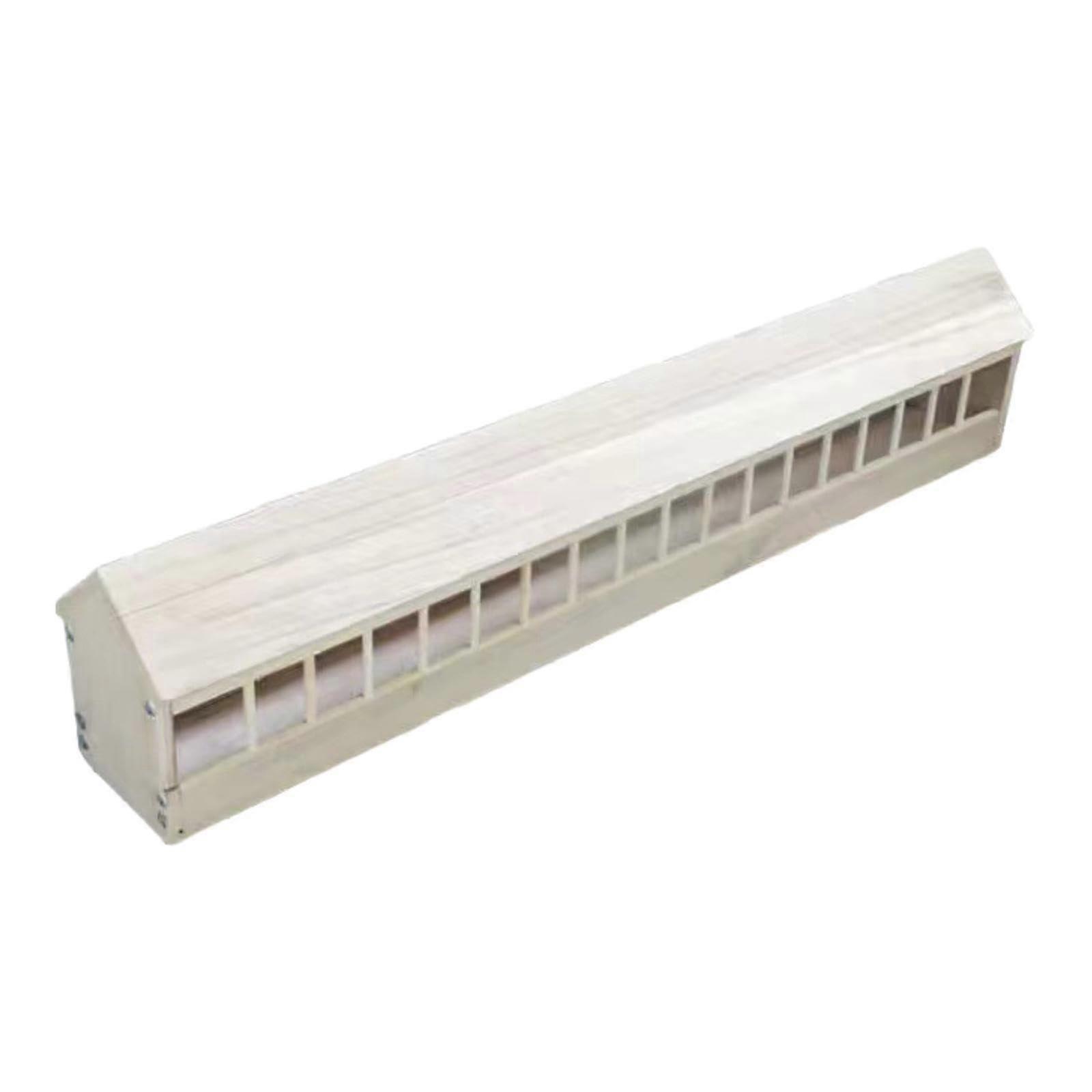 Pigeon Feeder Multi-Slot Container 100cm x 12.5cm x 13.5cm for Chickens Ducks Quail Reducing Feed Waste