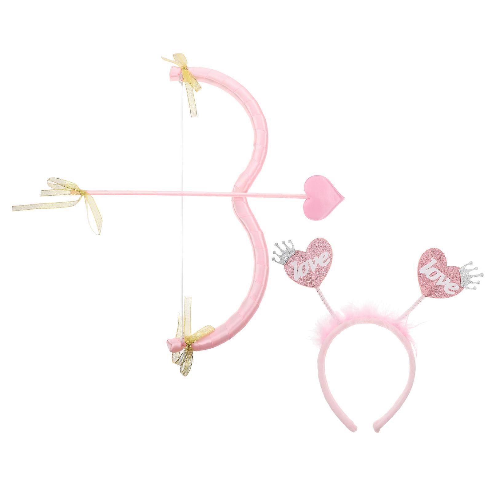 Cupid Arrow and Bow Headband Set for Valentine's Day Party 3Sets Pink