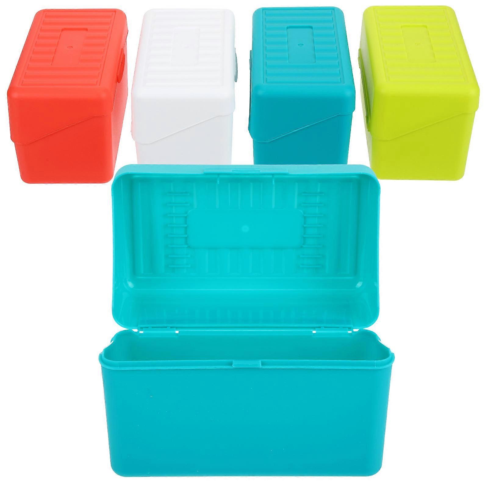 Index Card Holder Box Plastic Organizer for Storage 16Pcs Assorted Colors