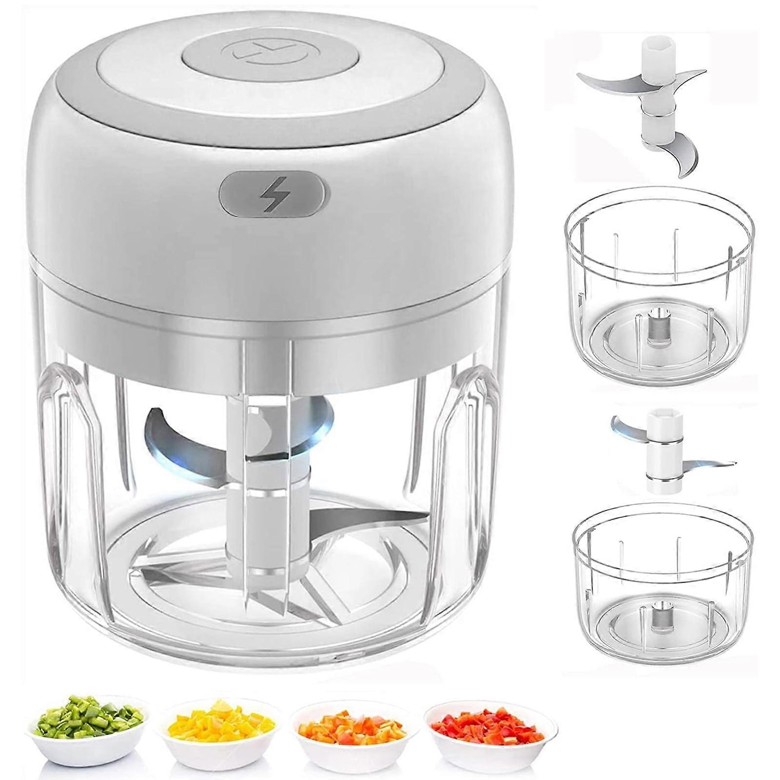 TITOUMI Electric Mini Garlic Chopper – Portable, USB Charging, Sturdy Grinder for DIY Kitchen Delights, Two Cups (250ml & 100ml)