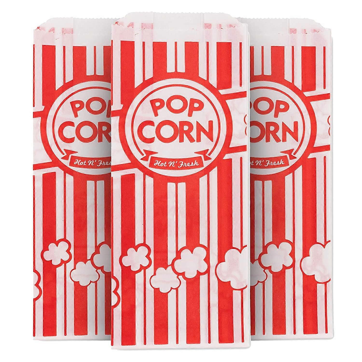 1 Oz Popcorn Bag, Red and White (500 Count) - Compatible with Popcorn Machines - for Theaters, Festivals, Concession Stands