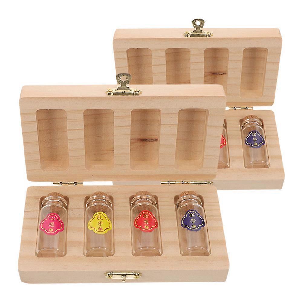 Baby Fetal Hair Container Wooden Box for Keepsake Storage Use