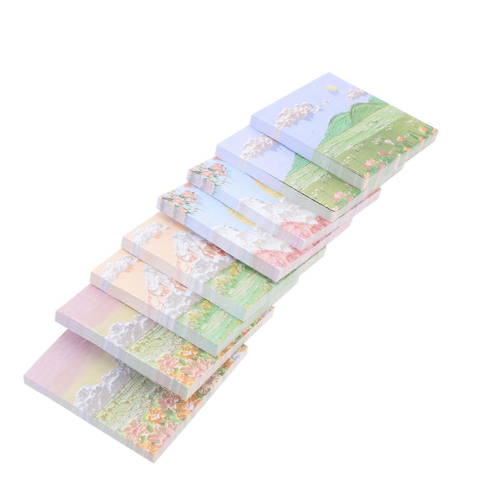 Assorted Color Oil Painting Paper Notepads for Decoration 8Pcs Set