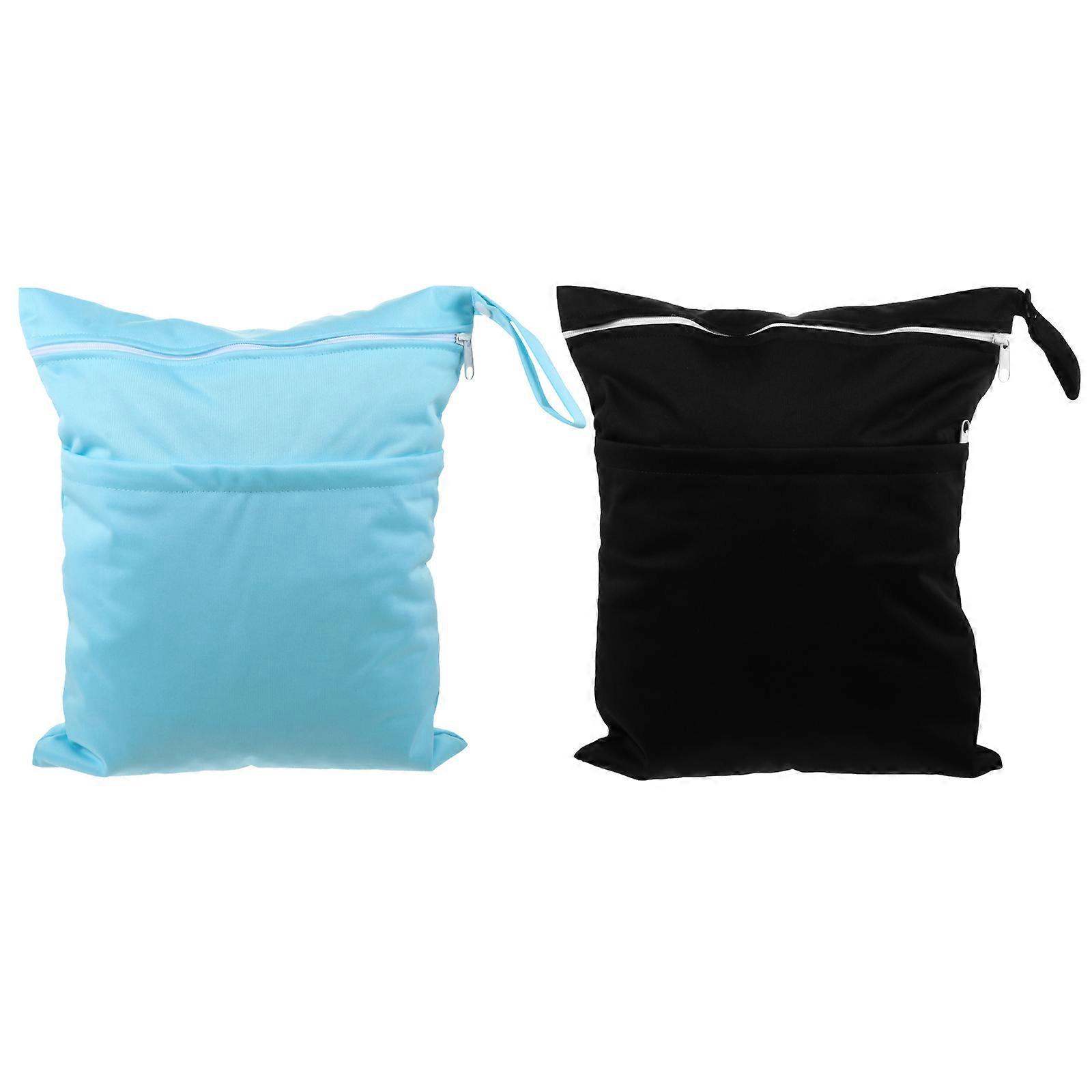 Diaper Storage Bag With Two Zippered Pockets 2Pcs For Parents To Organize Baby Diapers In Assorted For Yoga And Beach