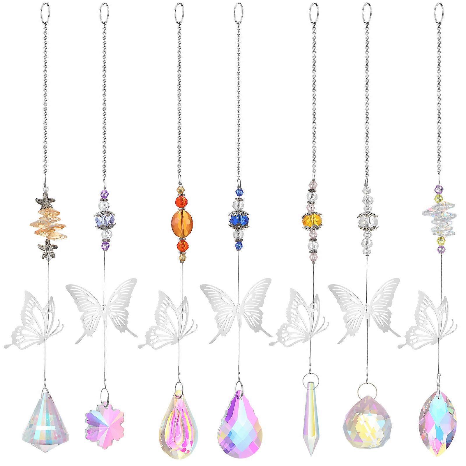 Sun Catchers with Crystals Butterfly Hanging Decoration 35Pcs Set