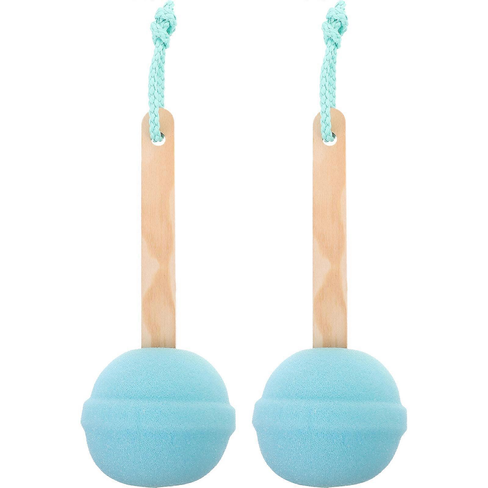 Lollipop Shaped Bath Sponge Exfoliating for Bathing Use 2Pcs Blue Sponge