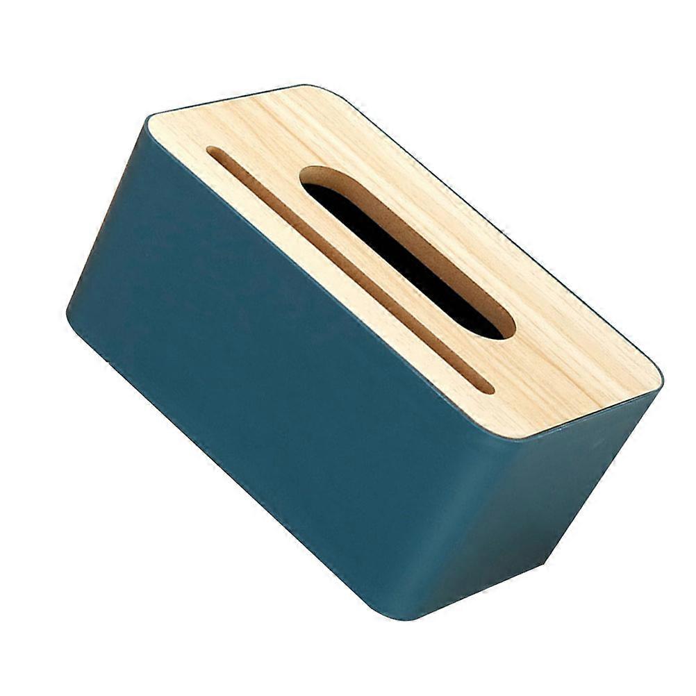Decorative Facial Paper Case Stylish Tissue Box Household Item Simple Design Blue Tissue Storage 1Pack