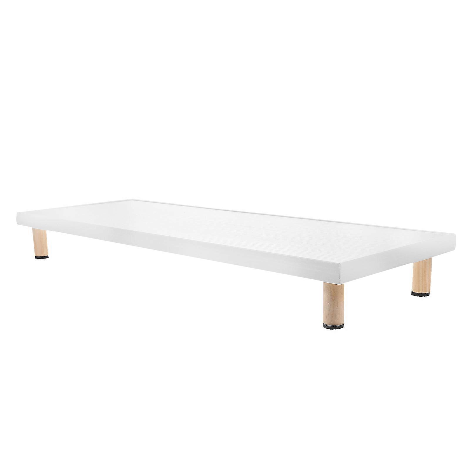 Computer Monitor Stand Riser 2Pcs Rectangular Wooden Design For Ergonomic Height Support Enhancing Comfort In Home Or Office Environment