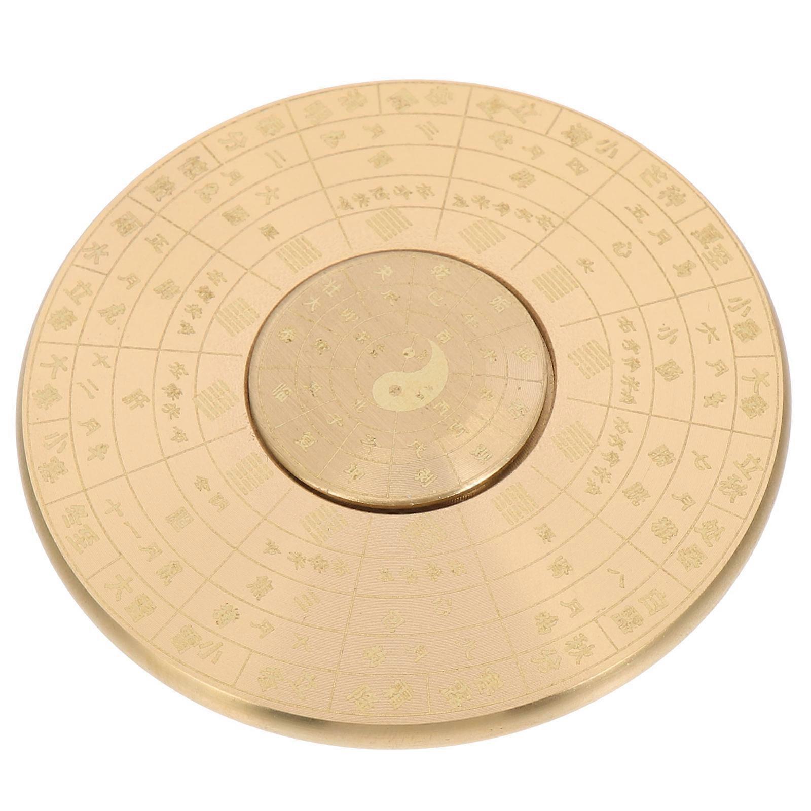 Brass Compass Ornament for Playing 2Pcs Golden Craft Desktop Statue