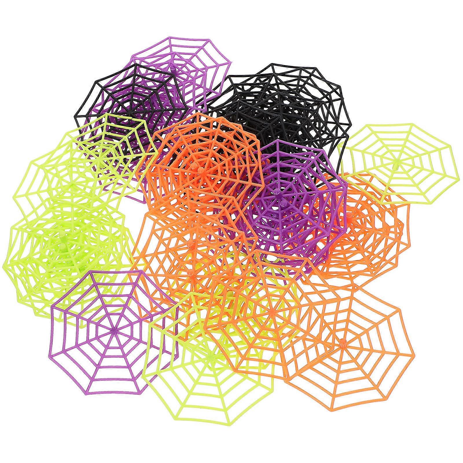 Plastic Halloween Cobweb Ornament for Party Hanging 120Pcs Assorted Color