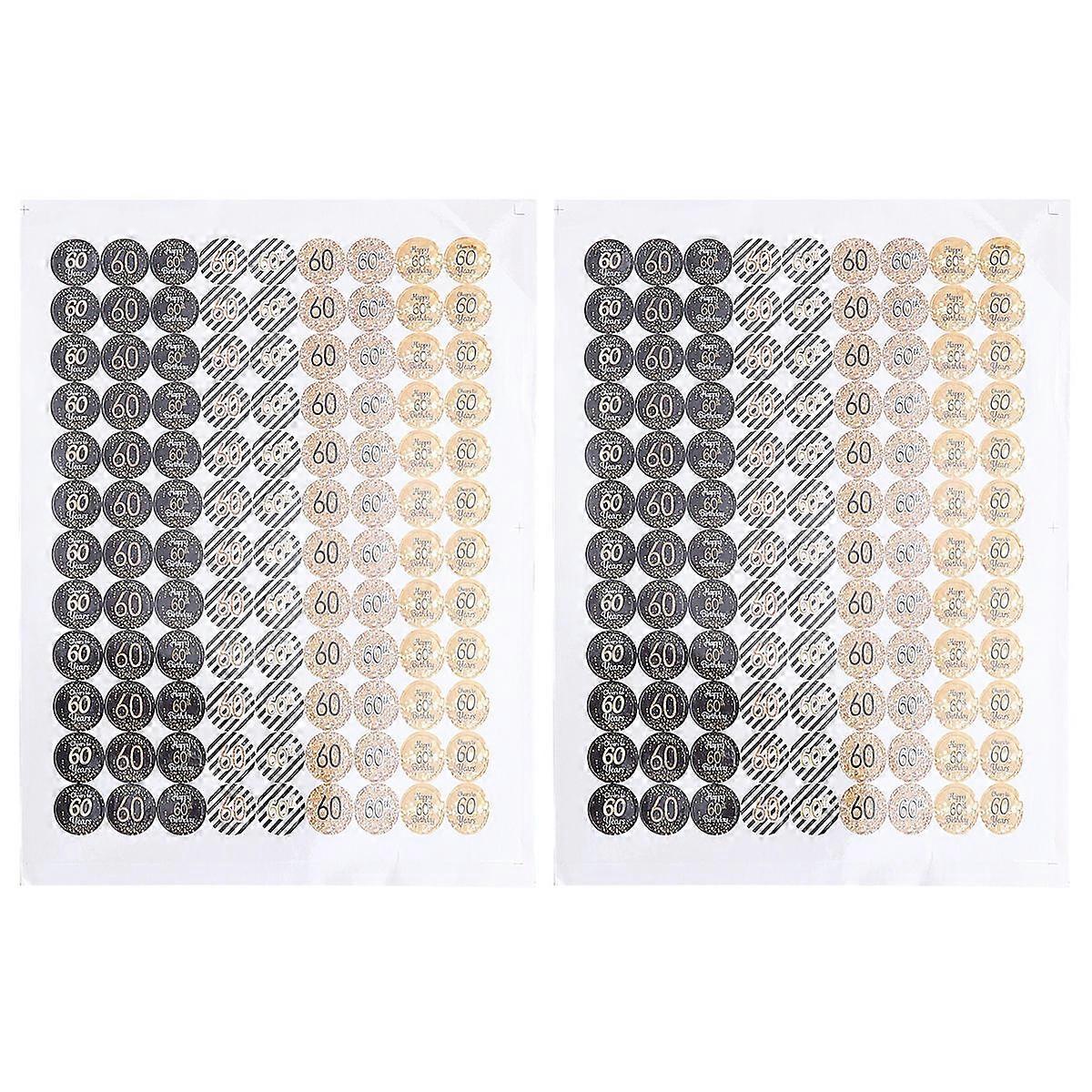 Birthday Decor Number Stickers for Party Use 2 Sheets 108 Pieces Assorted Color