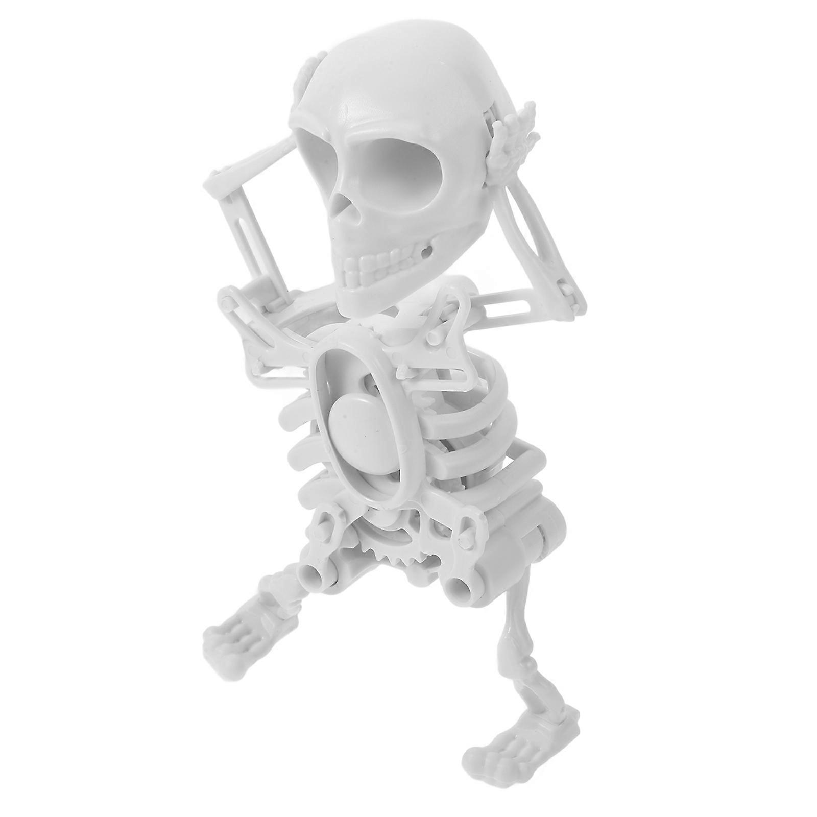 Dancing Skeleton Toys Wind Up Skeleton Toy for Playing 4Pcs White Plastic Figures
