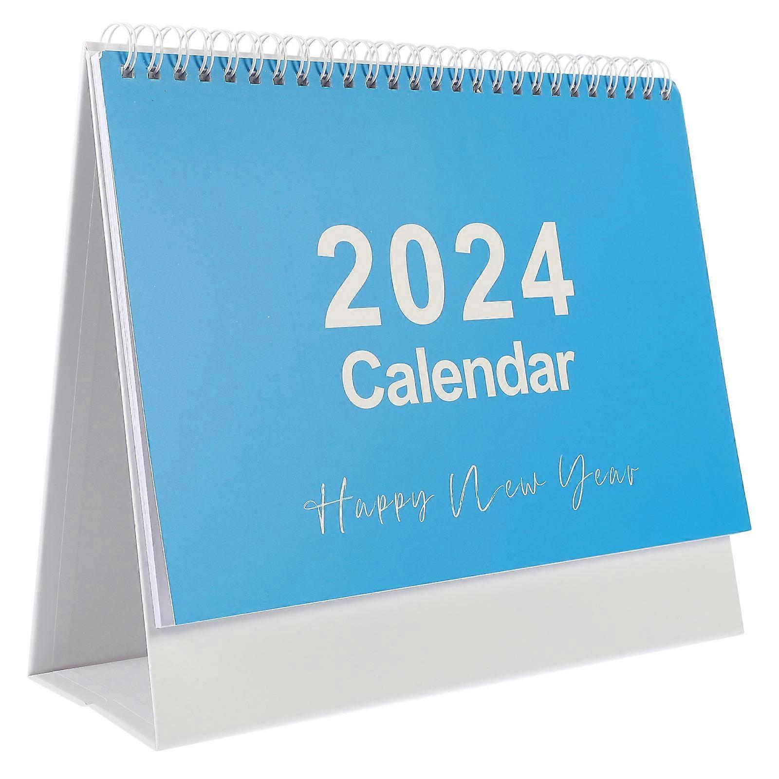 Delicate Standing Calendar 1Pcs Sky-Blue Paper Calendar For Office Study Home And Dormitory Mark Important Dates