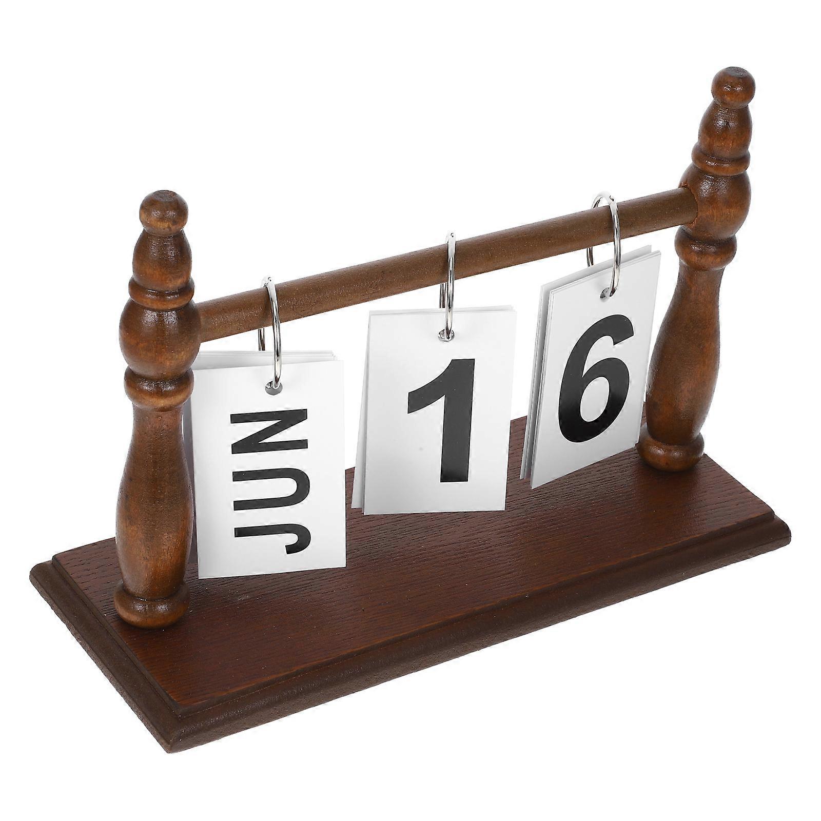 Standing Desk Calendar 4Pcs Coffee Color Rustic Decorative Calendar for General Consumers in Office and Home Use Featuring Date Reminder