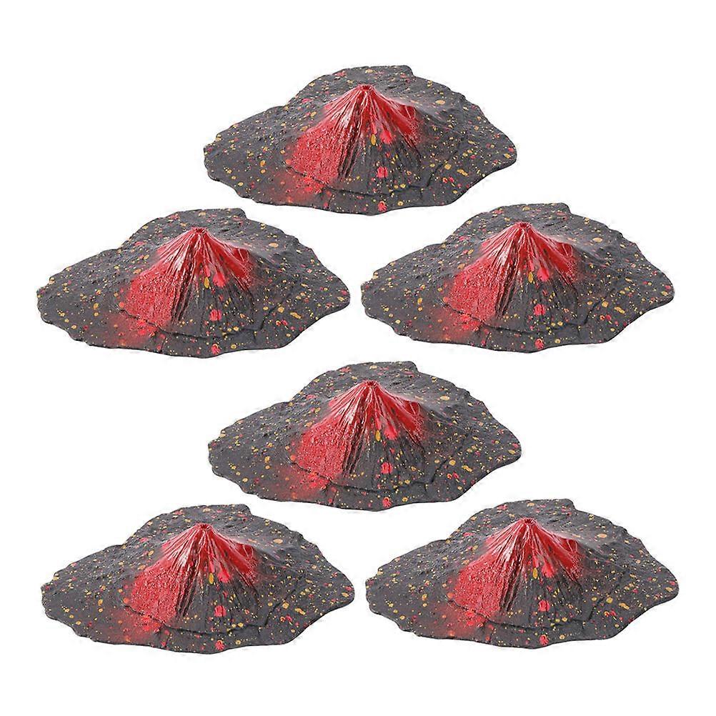 Artificial Volcano Model Plastic Volcano Ornaments for Decor 6Pcs Set